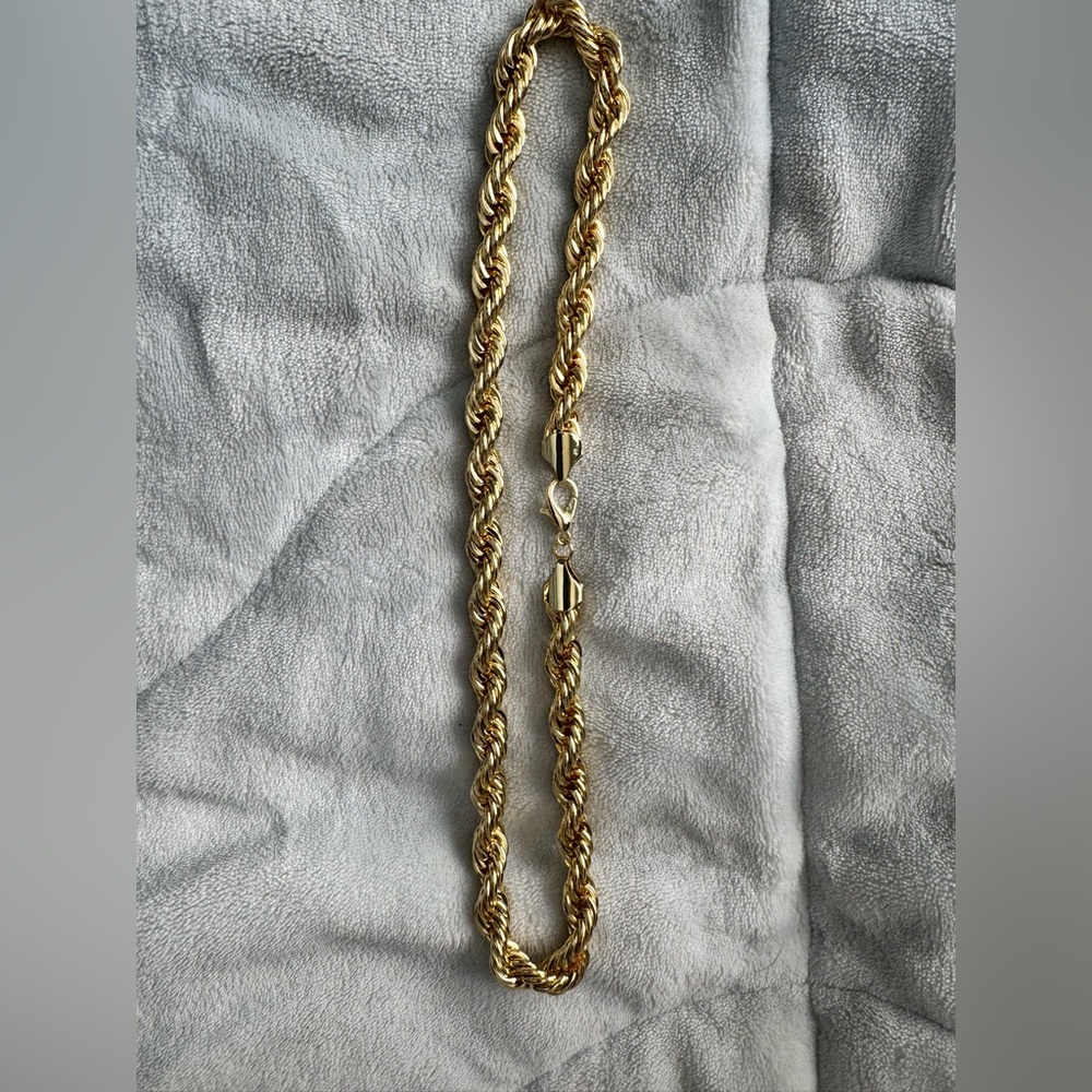 Stainless Steel, gold 20” 10mm Rope chain